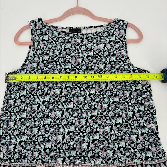 J Jill Wearever Collection Black Floral Paisley Tank Top - Picture 5 of 11